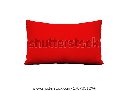 Red pillow, isolated on white background.Bedroom and vacation concept Royalty-Free Stock Photo #1707031294