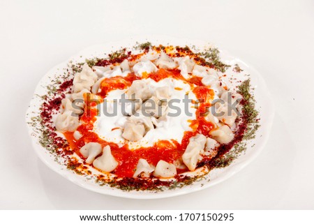 
presentation of the most important pastry of Turkish cuisine with ravioli butter and spices