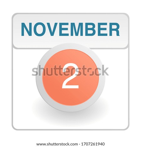 Design calendar icon in trendy style. Daily sign of the calender for web site design, logo, app, UI/UX. Vector illustration symbol of a calendar. Autumn Fall November 2
