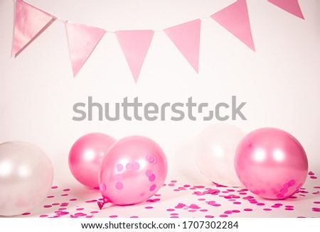 Pink and white balloon party