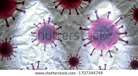 3D-Illustration of some corona virus with kirlian aura and sketch effects
