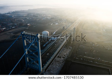 Drone of Foggy Sunrise Philadelphia