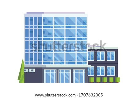 Office building. Flat design concept illustration.
