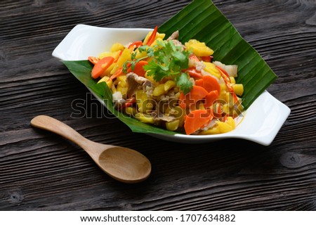 Pineapple's dish. Stir Fried Sweet and sour sauce with Pineapple and Pork.