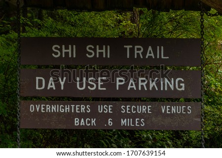 Shi Shi Trail Parking Lot Sign