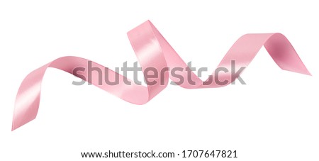 A pink ribbon isolated on a white background with clipping path. Royalty-Free Stock Photo #1707647821
