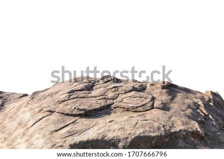 Cliff stone located part of the mountain rock isolated on white background. Royalty-Free Stock Photo #1707666796