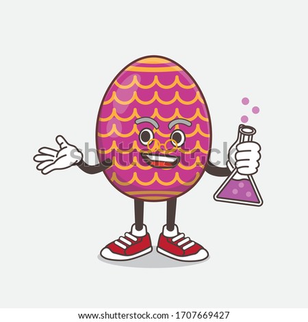 An illustration of Easter Egg cartoon mascot character making Thumbs up gesture