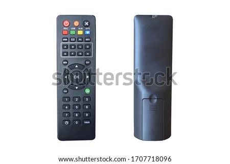 new black remote control on the front and back,isolate