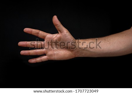 Expressive hand of a young man 