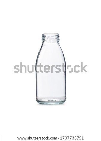 empty glass bottle on white background