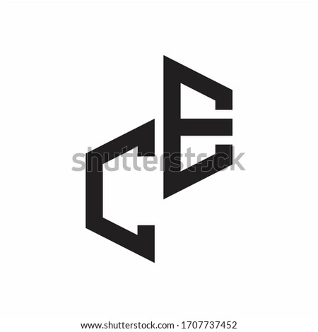 CE Initial Letters logo monogram with up to down style