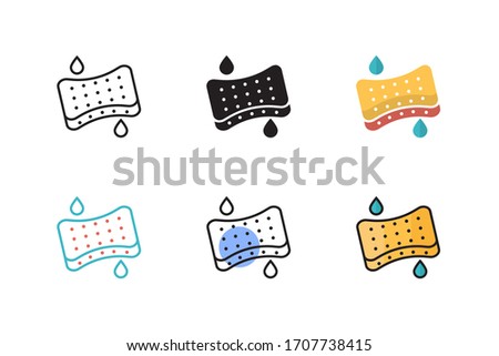 sponge icon vector with six different style design. isolated on white background