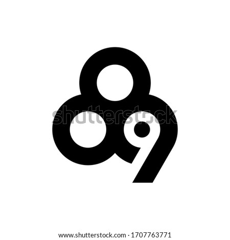 8 9 89 number cloud logo design vector symbol graphic idea creative