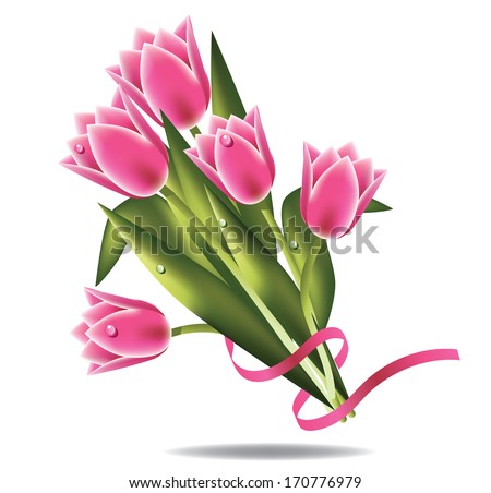 Spring tulips. EPS 10 vector, grouped for easy editing. No open shapes or paths.