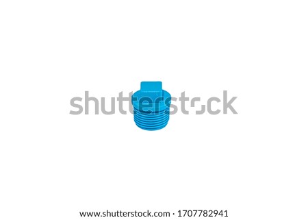 The collection of Blue PVC Pipe fittings joint on white background