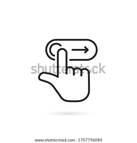 swipe right like thin line unlock icon. linear flat trend modern stroke logotype graphic lineart design isolated on white background. concept of cell phone user interface and easy login or enable Royalty-Free Stock Photo #1707796084