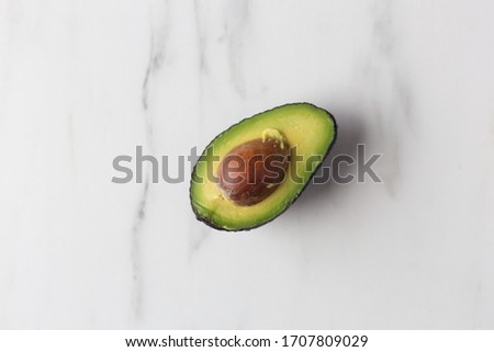 Avocado on White marble Background