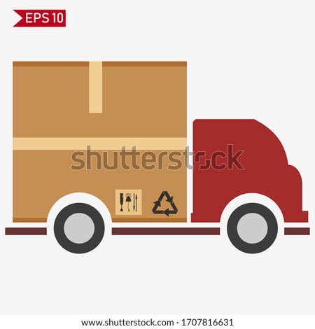 car illustration in cartoon style. delivery car design.