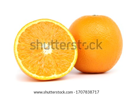 Fresh orange fruit isolated on white background. Royalty-Free Stock Photo #1707838717