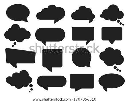 Vector speech clouds chat bubble icon. Vector illustration