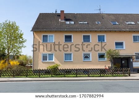 old apartment building from the 1970s in Germany Royalty-Free Stock Photo #1707882994