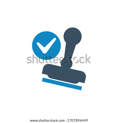 Approved, stamp icon (vector illustration)