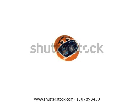 eggs in masks on a white background