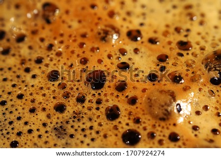 Top view of coffee bubbles 