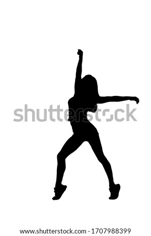 silhouette of urban ballet dancer Royalty-Free Stock Photo #1707988399