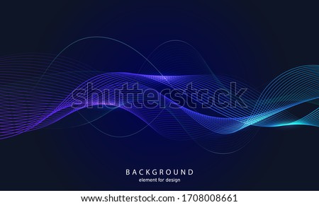 Abstract wave background. Element for design. Digital frequency track equalizer. Stylized line art.  Curved wavy line smooth stripe Vector