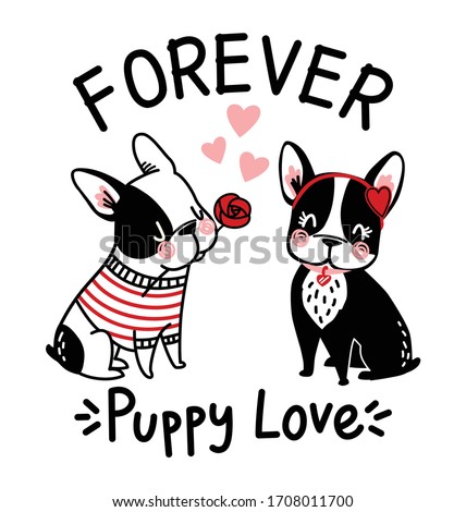 puppy love. vector graphic tees design Royalty-Free Stock Photo #1708011700