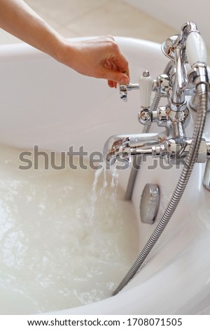Picture of close up milk bath in cosy interior