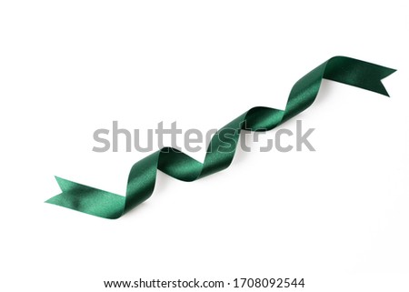 green banners ribbons label on white background