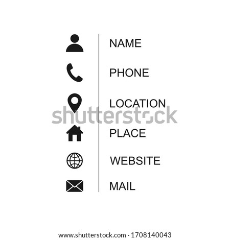 Business card icon set. Vector illustration isolated on white background.EPS 10. Royalty-Free Stock Photo #1708140043