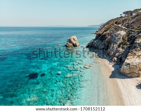 sansone beach elba island drone Royalty-Free Stock Photo #1708152112
