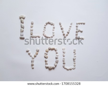 Words i love you from pebbles