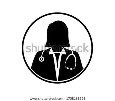 Doctor Icon vector. Female doctor, Health Care Physician With Stethoscope Vector illustration