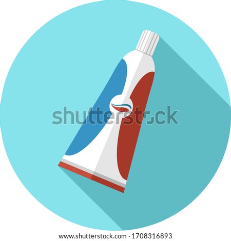 Toothpaste vector simple flat design blue background