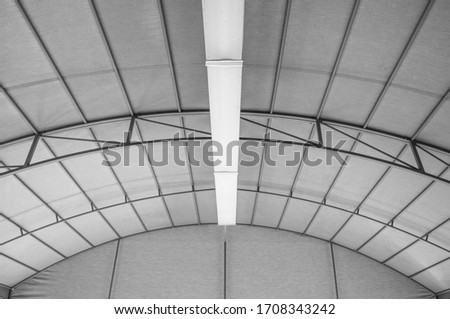 Isolated design of decorative awning. Under canopy design and detail.