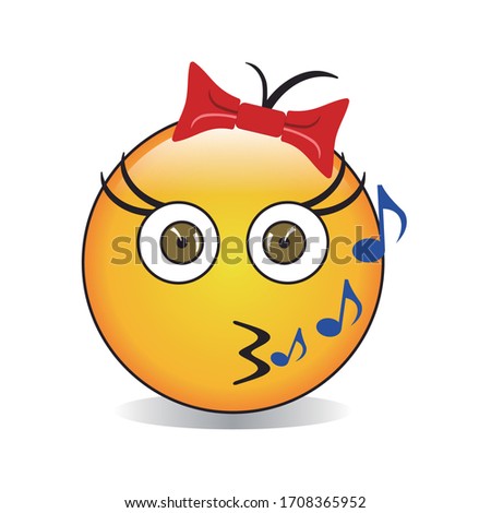 Isolated and Whistling Emoji Vector