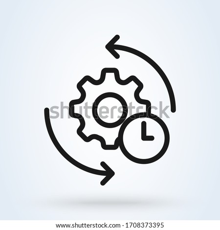Agile process line icon. Gear and arrow. Linear vector illustration Royalty-Free Stock Photo #1708373395