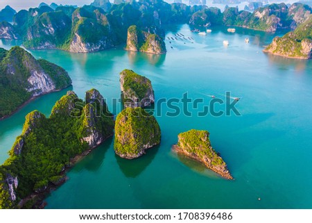 Aerial view of Ha Long Bay, Vietnam.