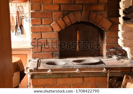 Wood burning stove. Stock Photo