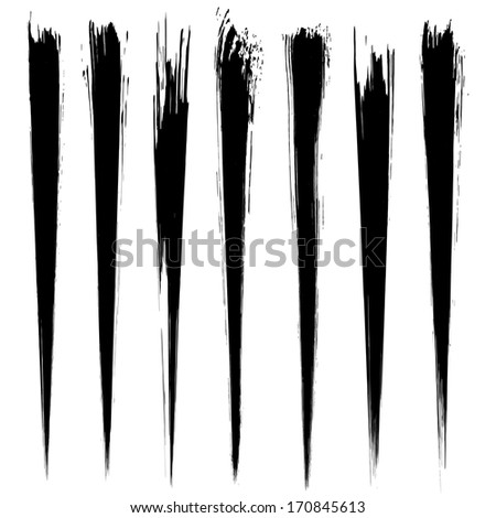 Vector set of grunge brush strokes. Black vector brush strokes collection. Black paint spots vector set 