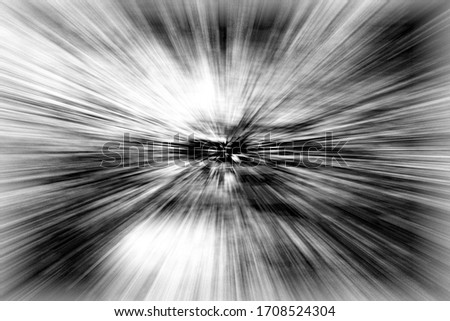 Black geometric shape in speed movement or explosion as cartoon usage on white background