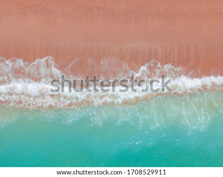 Aerial Pink Sand Beach Indonesia