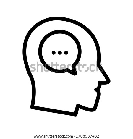 Head think concept icon design. Message talk sign. Creative idea symbol. on white background Royalty-Free Stock Photo #1708537432