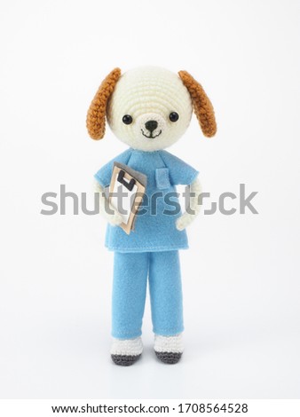 Small and cute stuffed dog