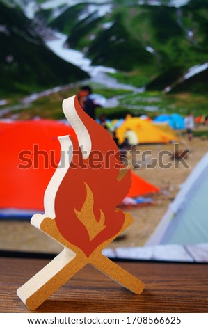 Flame object and Image of camping